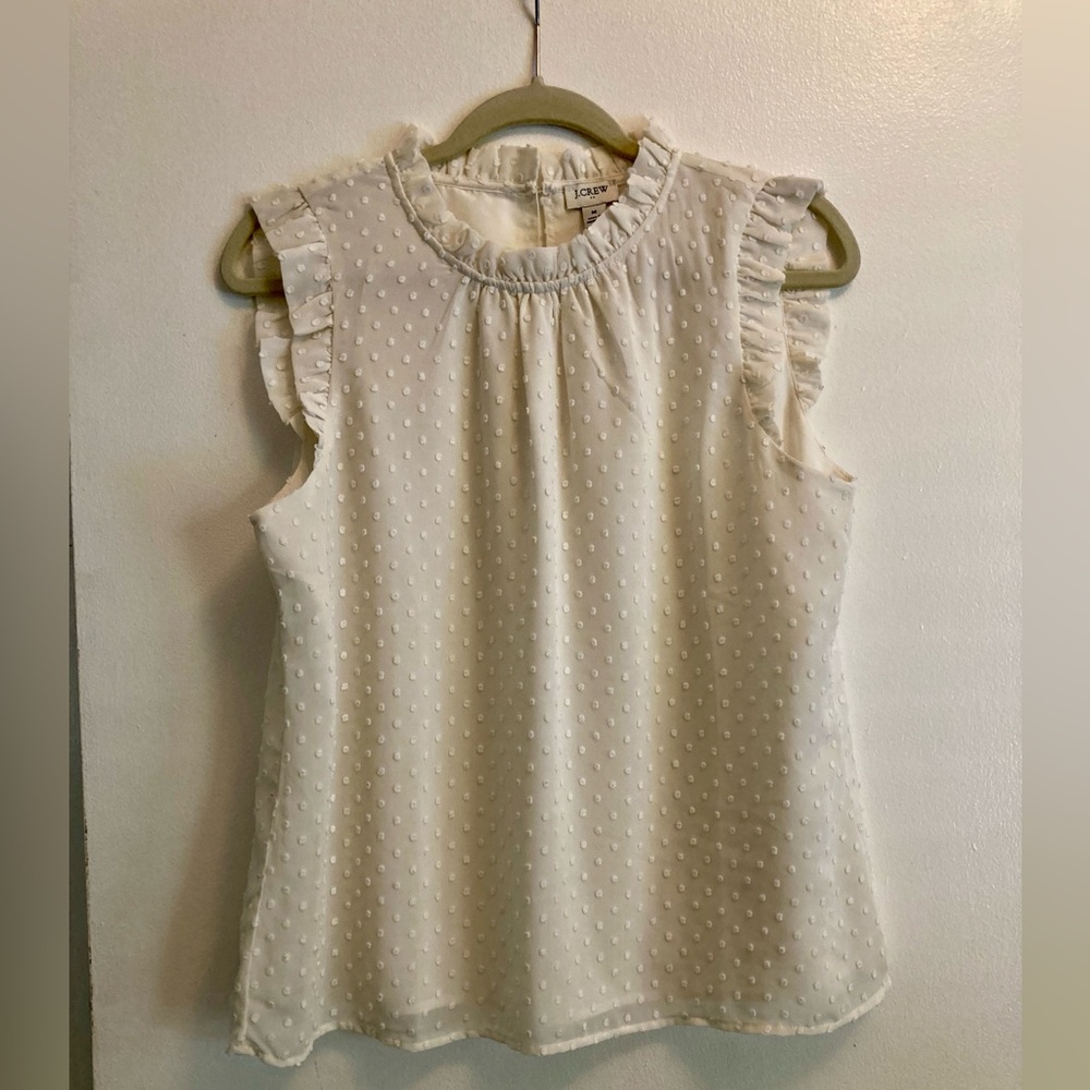 J Crew Cream Sleeveless Top
